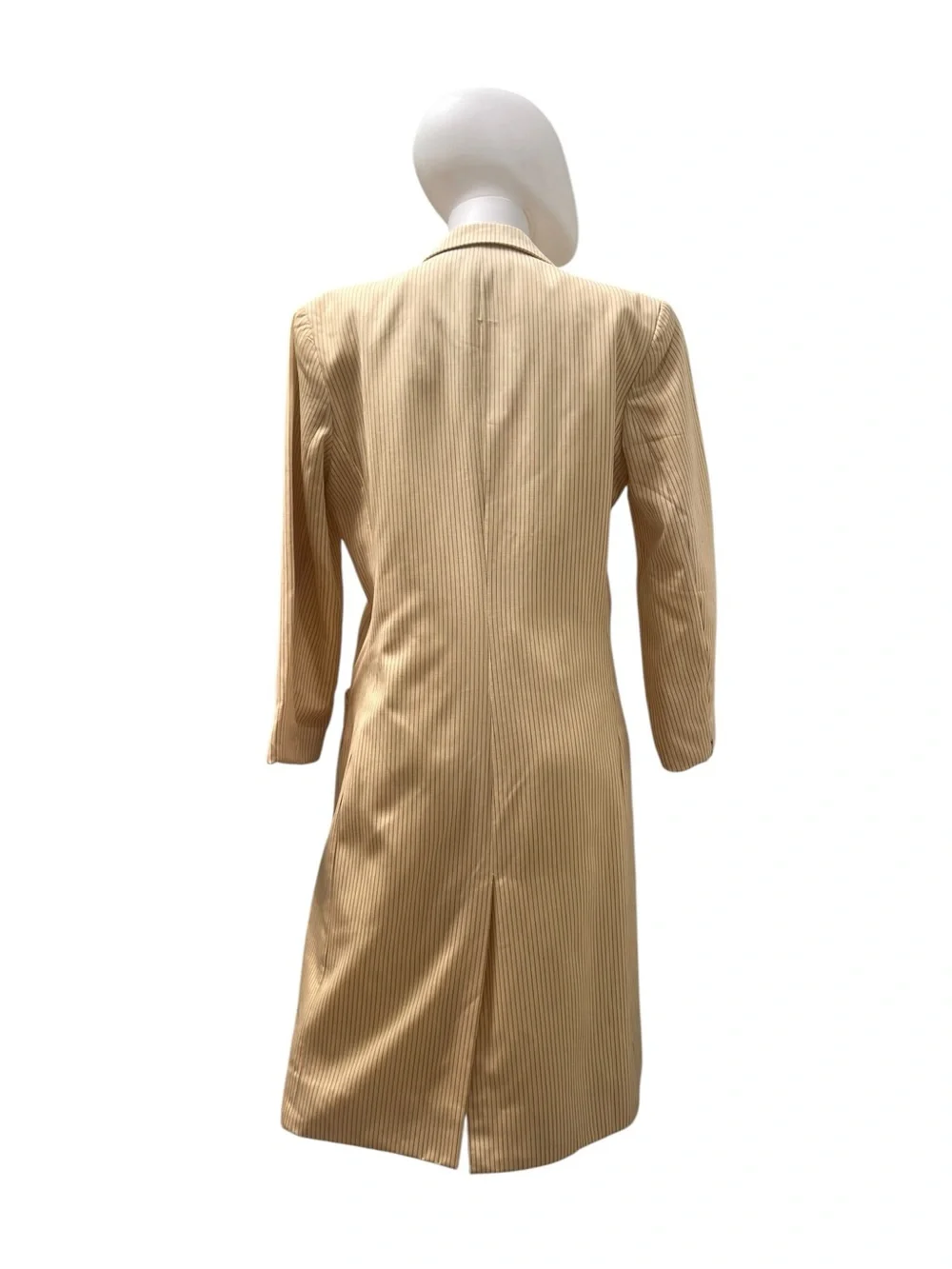 Vtg Christian Dior Yellow Pinstripe Suit Jacket/ Coat/Dress/Blazer. Sz 8. Wool.
